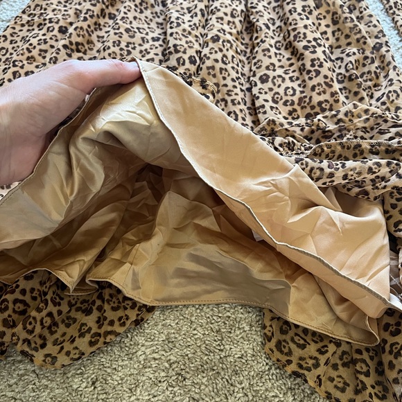 Rachel Parcell Cheetah Print Smocked Ruffle Long Sleeve Dress Size XS - Picture 5 of 11